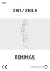 Beninca ZED.RIE Libro De Instrucciones Para El Usuario