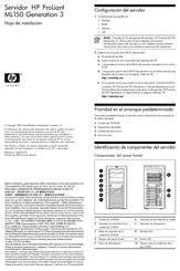 HP ProLiant ML150 Generation 3 Hoja De Instalación