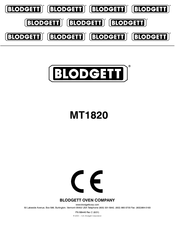 Blodgett MT1820 Manual Del Usaurio