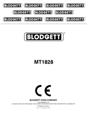 Blodgett MT1828E/AA Manual Del Operario