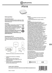 Amplicomms PTV110 Manual De Instrucciones