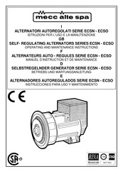 Mecc Alte spa ECSN Serie Instrucciones Para Uso Y Mantenimiento