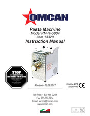 Omcan 13320 Manual De Instrucciones