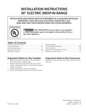 Frigidaire FFED3025LS Instrucciones De Instalación