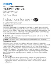 Philips RESPIRONICS DreamWear Instrucciones De Uso