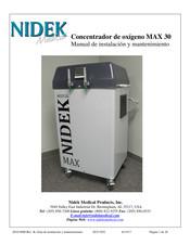 Nidek Medical MAX 30 Manual De Instalación Y Mantenimiento