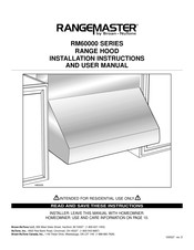 Broan-NuTone Rangemaster RM60000 Serie Instrucciones De Instalación Y Manual De Usuario