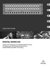 Behringer DIGITAL SNAKE S32 Manual Del Usuario