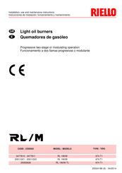 Riello RL 190/M TL Instrucciones De Instalación, Funcionamiento Y Mantenimiento