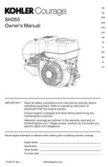 Kohler Courage SH265 Manual Del Usuario