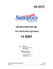 Sunoptic Surgical SSLW-0100 Instrucciones De Uso