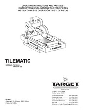 Target Tilematic TA10100 Instrucciones De Operación Y Lista De Piezas