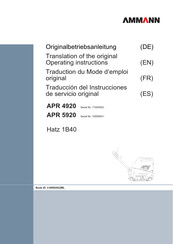 Ammann 11003052 Traducción Del Instrucciones De Servicio Original