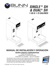 Bunn SINGLE SH Manual De Instalación Y Operación