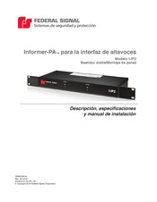 Federal Signal Informer-PA I-IP2 Serie Descripción, Especificaciones Y Manual De Instalación