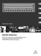 Behringer DIGITAL SNAKE S32 Guia De Inicio Rapido