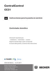 Becker CentralControl CC31 Instrucciones De Montaje Y Puesta En Servicio