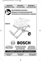 Bosch GTA47W Instrucciones De Funcionamiento Y Seguridad