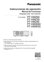 Panasonic PT-VMW60 Instrucciones De Operación