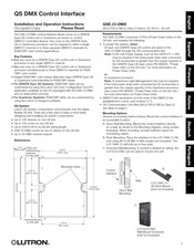 Lutron QS DMX Serie Instrucciones De Instalación Y  Operación