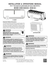 Goodman 19 SEER Manual De Instalación Y Funcionamiento