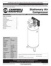 Campbell Hausfeld VT639100 Manual De Instrucciones Y Lista De Piezas