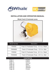 Whale FW5082B Manual De Instrucciones De Instalación Y Servicio