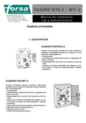 Forsa Automatismos CUADRO MTI-3 Manual De Instalación, Uso Y Mantenimiento