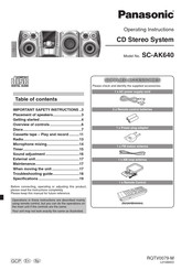 Panasonic SC-AK640 Manual Del Usuario