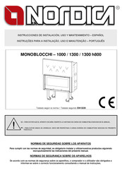 Nordica MONOBLOCCHI-1300 h800 Instrucciones De Instalación, Uso Y Mantenimiento