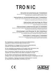 ACM Tronic Instrucciones Y Advertencias Para El Instalador