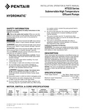 Pentair HYDROMATIC HTS33M1 Manual De Instalación, Operación Y Repuestos