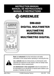 Greenlee DM-860 Manual De Instrucciones