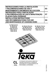 Teka E/60.3 4G AI AL Instrucciones Para La Instalación Y Recomendaciones De Uso Y Mantenimiento