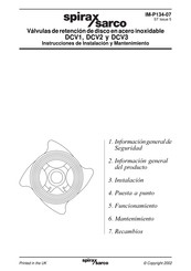 Spirax Sarco DCV3 Instrucciones De Instalación Y Mantenimiento