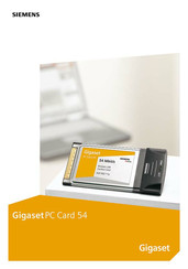 Siemens GigasetPC Card 54 Manual De Instrucciones