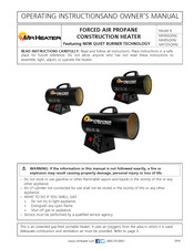 Mr. Heater MH85QFAV Instrucciones De Funcionamiento Y Manual Del Propietario