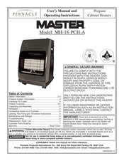 Pinnacle Master MH-18-PCH-A Manual De Usuario E Instrucciones De Funcionamiento