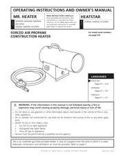 Mr. Heater HEATSTAR HS125FAV Instrucciones De Funcionamiento Y Manual Del Propietario