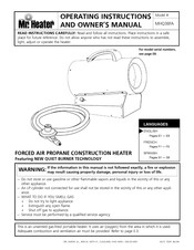 Mr. Heater MHQ38FA Instrucciones De Funcionamiento Y Manual Del Propietario