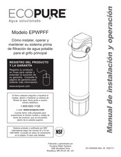 ECOPURE Agua solucionado EPWPFF Manual De Instalación Y Operación