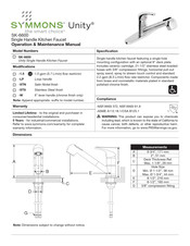 Symmons Unity SK-6600 Manual De Operación Y Mantenimiento