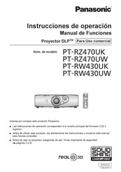 Panasonic PT-RW430UW Manual De Operación