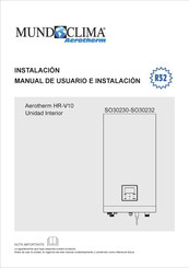 mundoclima Aerotherm HR-V10 SO30230-SJ30232 Manual De Usuario E Instalacion