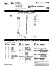 SPX 9110A Lista De Partes E Instrucciones De Funcionamiento