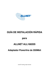 Allnet Powerline ALL168205 Guía De Instalación Rápida