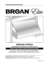 Broan Elite RM60000 Serie Manual Del Usaurio