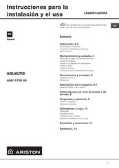 Ariston AQUALTIS AQD1170D 69 Instrucciones Para La Instalación Y El Uso