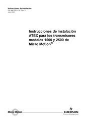 Emerson Micro Motion 2500 Instrucciones De Instalación