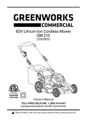 GreenWorks Commercial 2502802 Manual Del Propietário